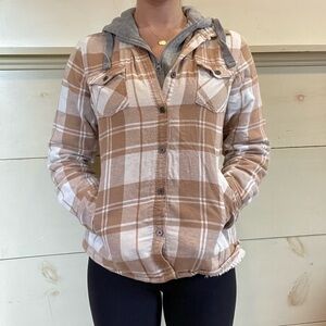 Natural Reflections Cream and Gray Hooded Jacket